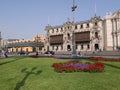 Lima Archbisshop`s palace and ornamental garden Royalty Free Stock Photo